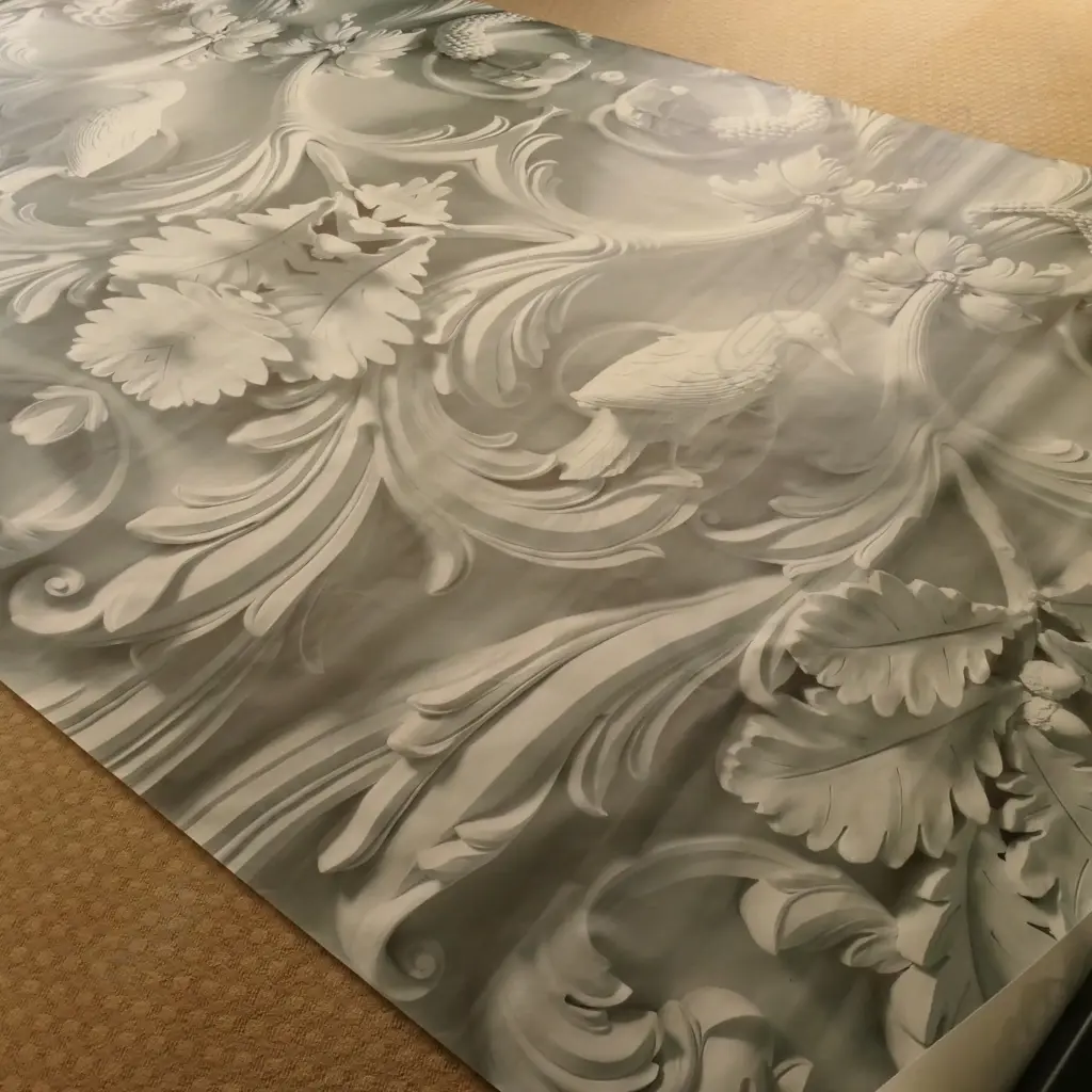 Two large canvas type printed hangings Image 1++