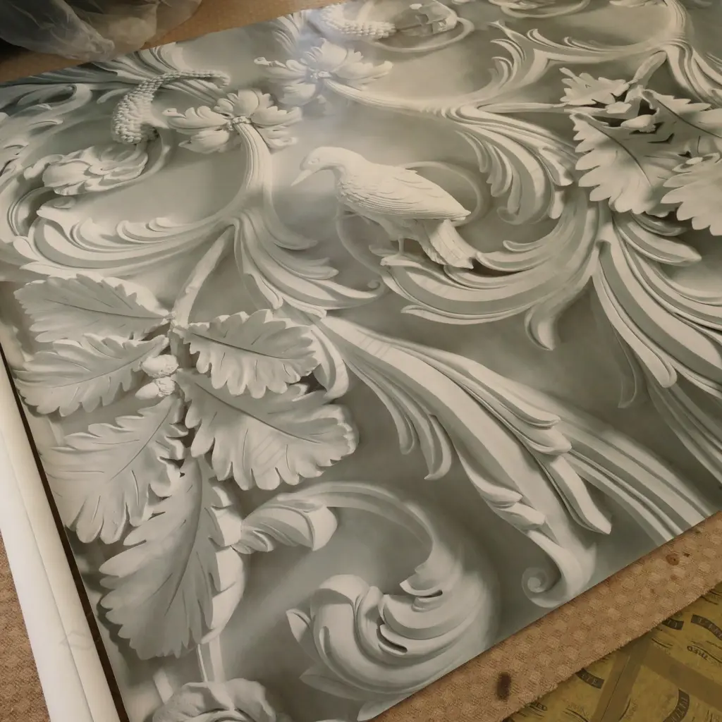 Two large canvas type printed hangings Image 1++