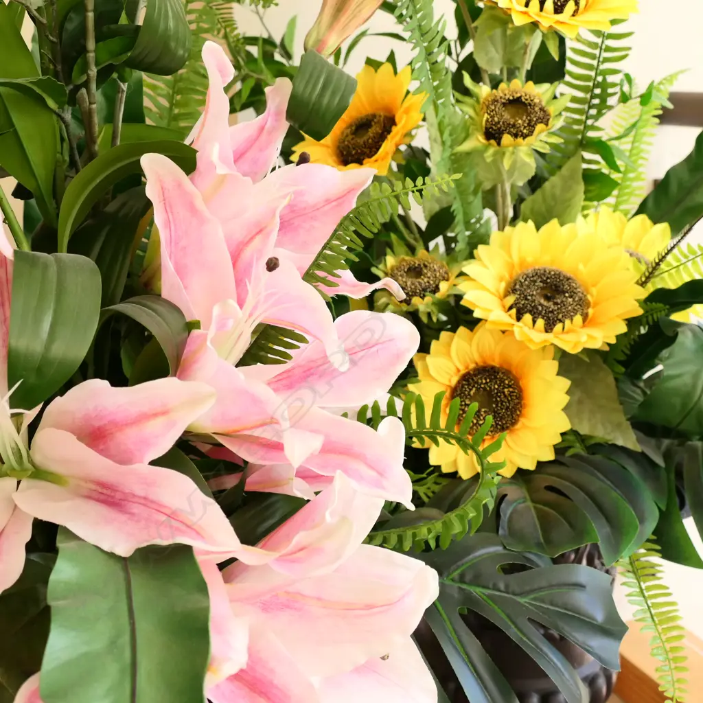 A pair of plastic black classical garden urns Image 1++