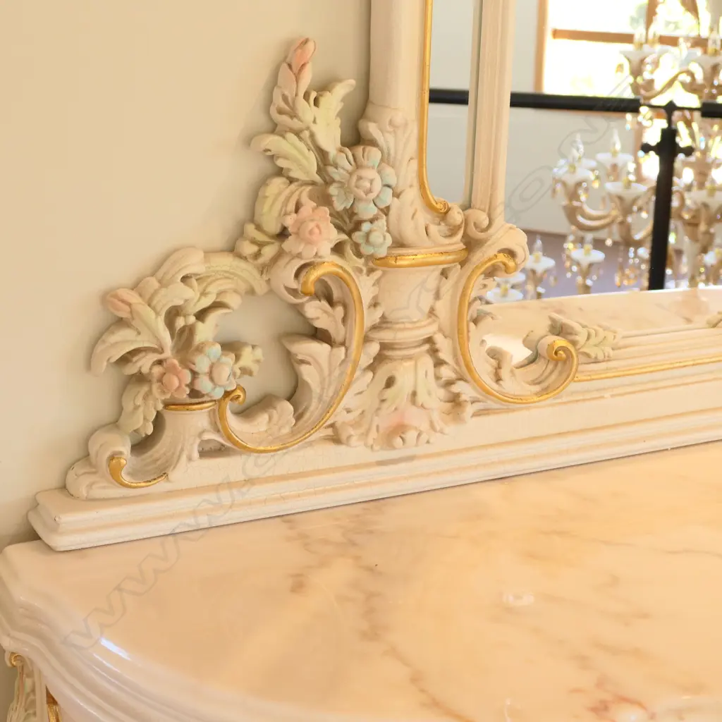 A contemporary antique style Venetian mirrored console Image 1++
