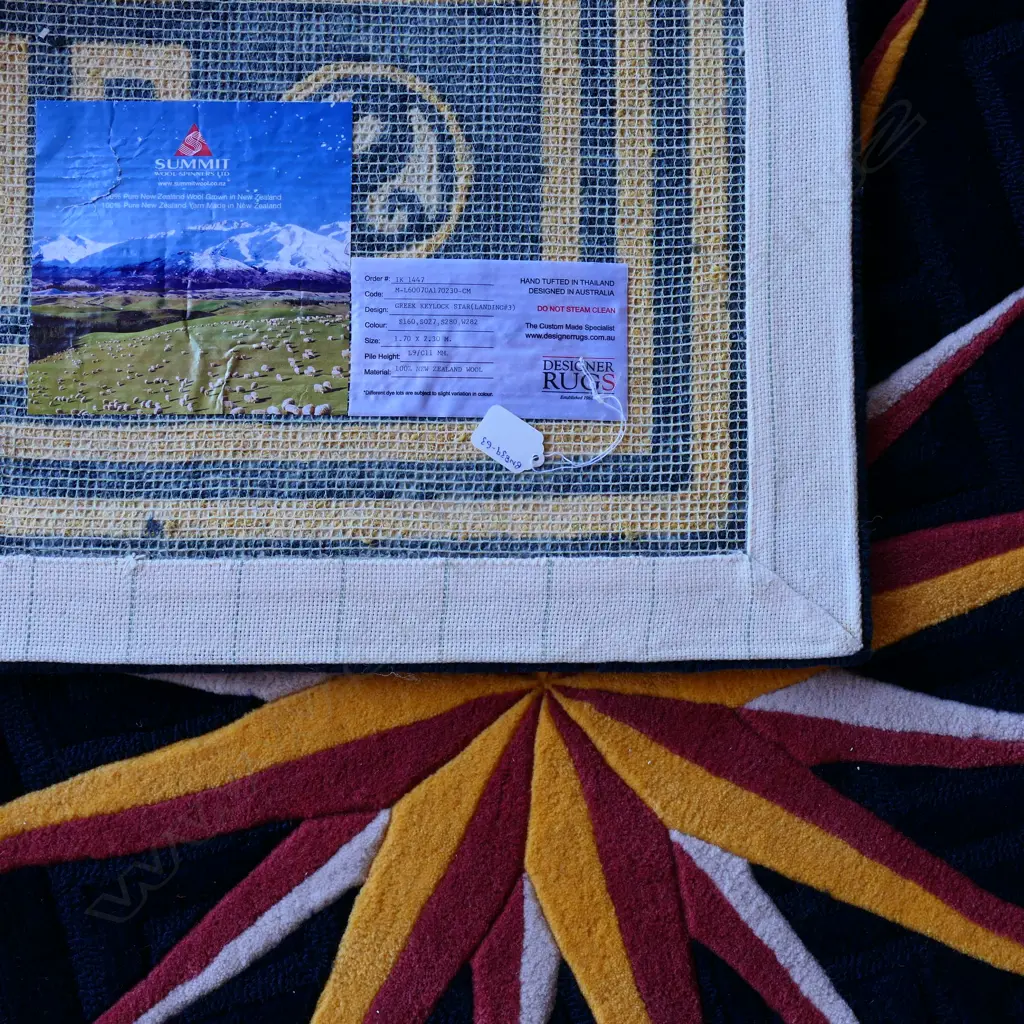 'Designer Rugs' Greek keylock NZ wool hand tufted rug Image 1++
