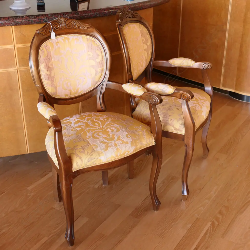 A pair French style bergère armchairs Image 1++
