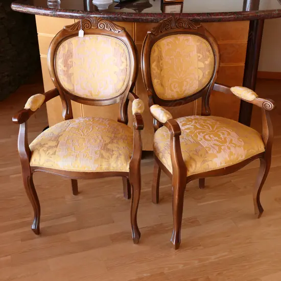 A pair French style bergère armchairs