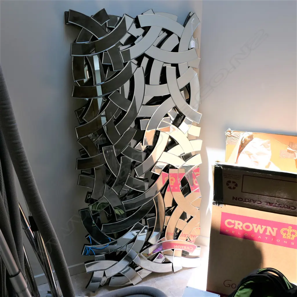 A pair multi-arch panelled contemporary mirrors Image 1++