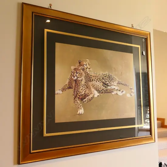 A framed cheetah print