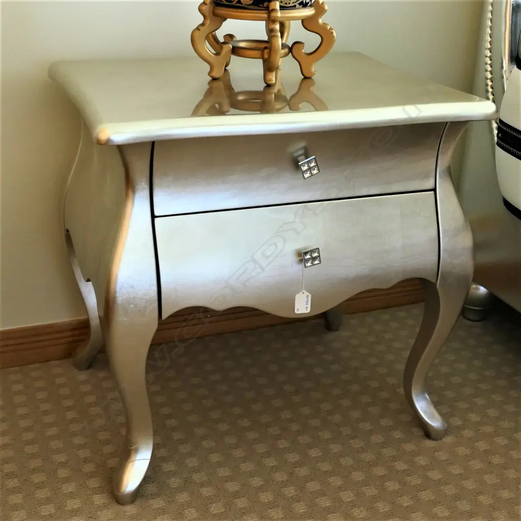 A pair modern silvered bedside tables Image 1++