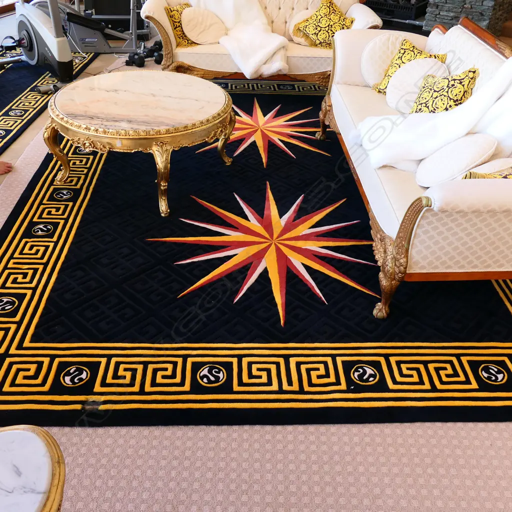 A pair of three seater and two seater empire style settees Image 1++
