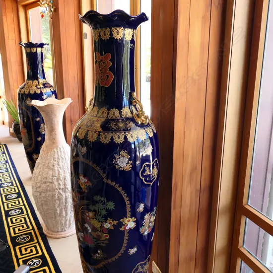 A pair massive Chinese floor urns