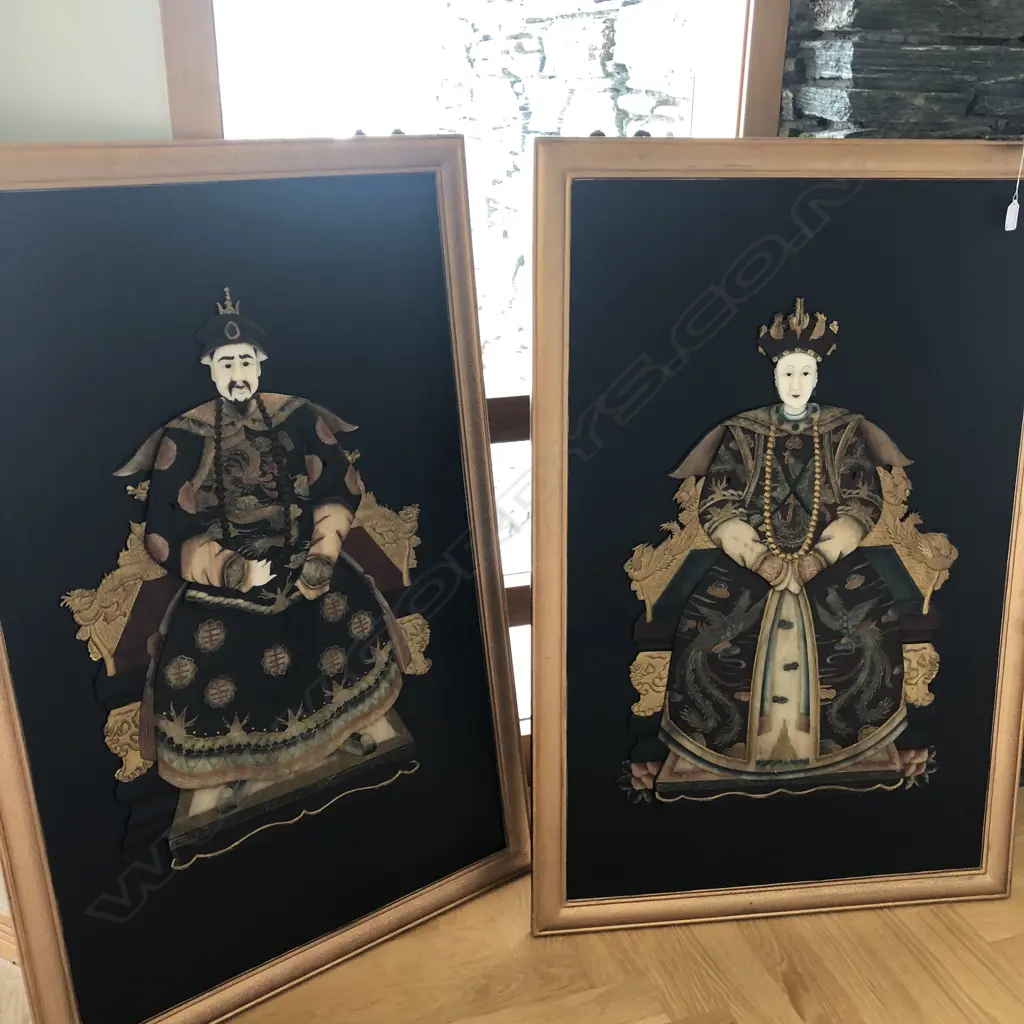 PR FRAMED ORIENTAL EMPORER & EMPRESS PANELS... Image 1++