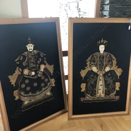 PR FRAMED ORIENTAL EMPORER & EMPRESS PANELS...
