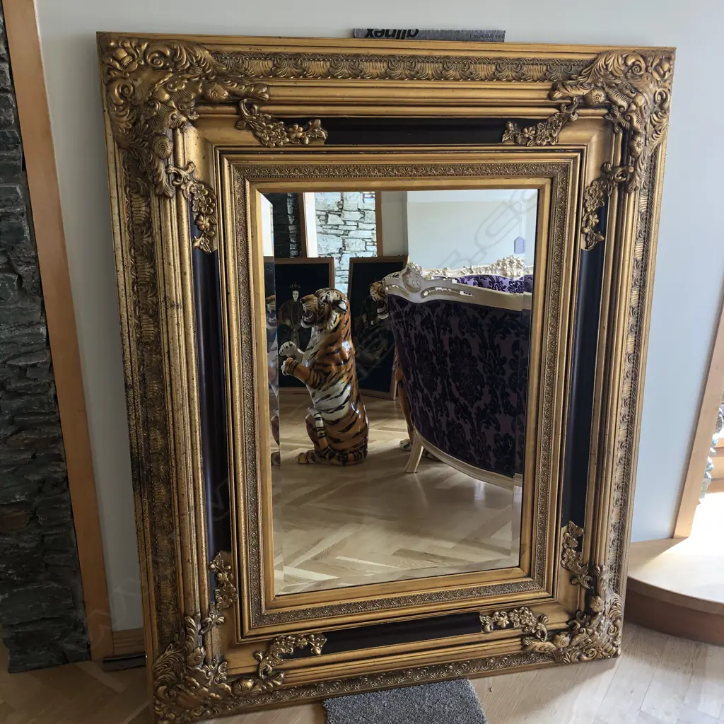 LGE FANCY GILT FRAMED MIRROR 1480 X 1170mm Image 1++