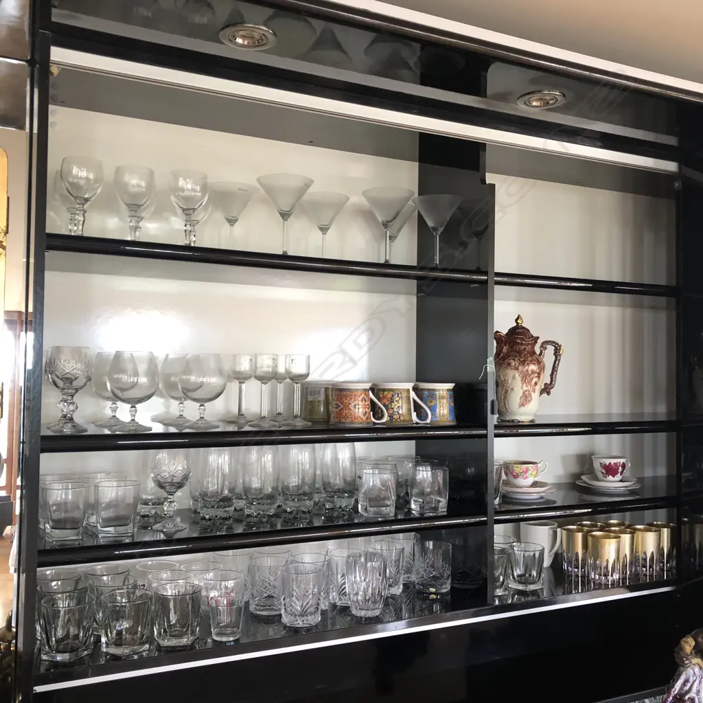 7 SHELVES OF ITEMS: GLASSES, SETS, MUGS ETC Image 1++