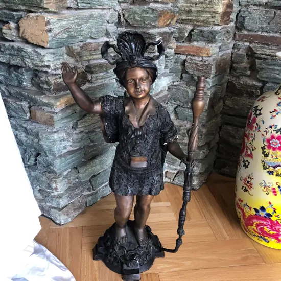 MODERN FRENCH STYLE BRONZE STANDING FIGURE H.690mm