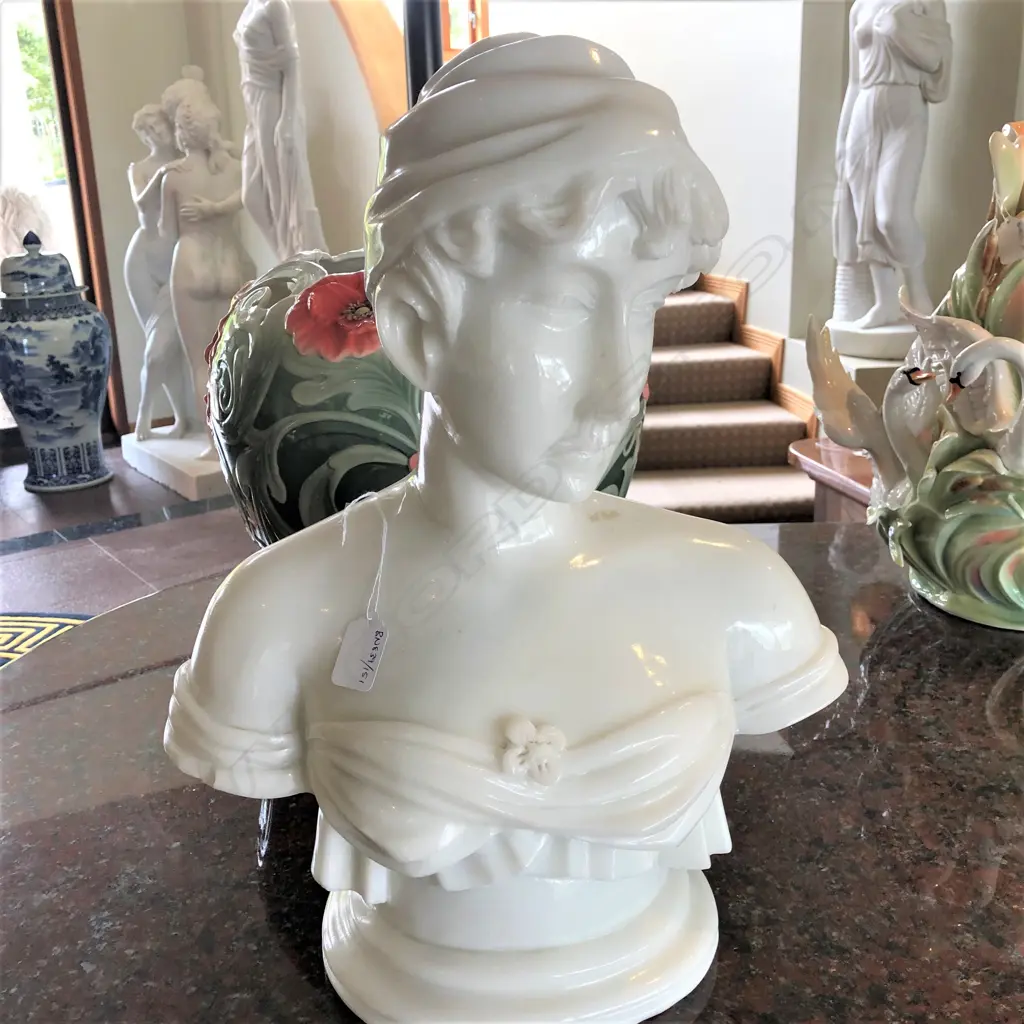 MODERN CARVED MARBLE BUST OF A LADY H.450mm Image 1++
