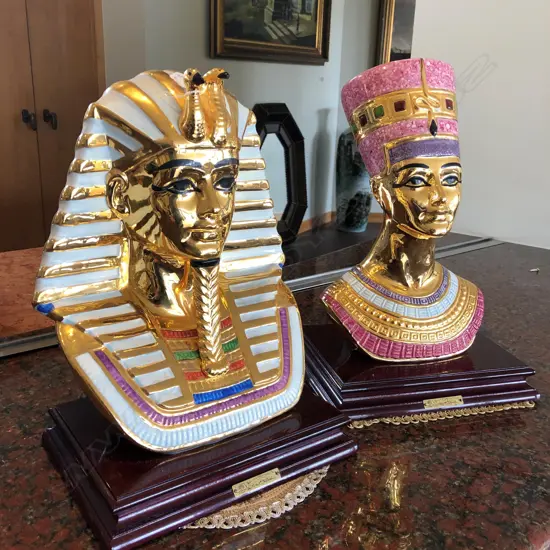 PR IMPRESSIVE ITALIAN PORCELAIN EGYPTIAN BUSTS...