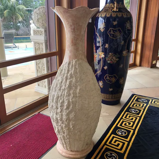 LGE FLOOR STANDING SECTIONAL RESIN MARBLE VASE...