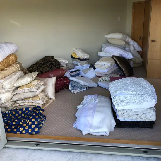 ALL PILLOWS LINEN BEDSPREADS DUVETS ETC IN BEDROOM