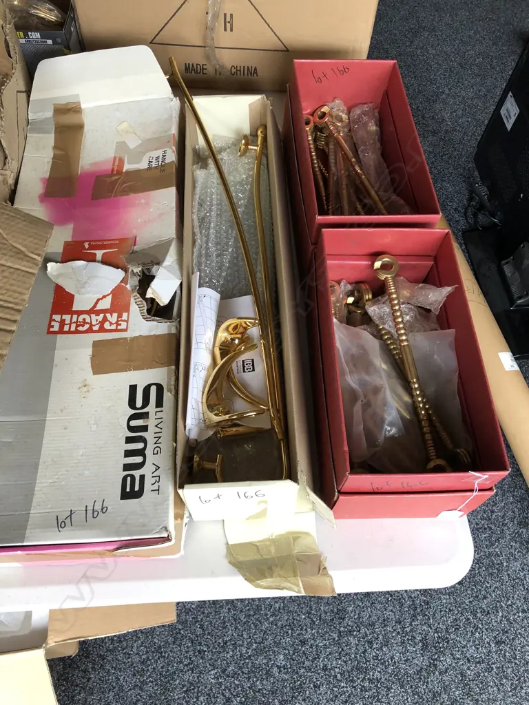 4 BOXES BRASS & GILT FITTINGS Image 1++