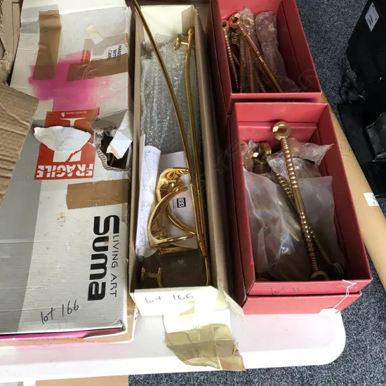 4 BOXES BRASS & GILT FITTINGS