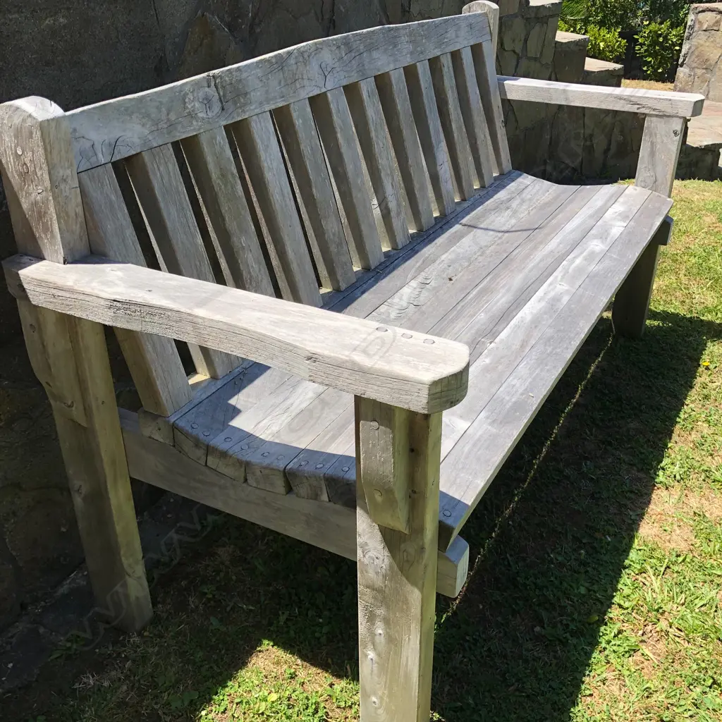 OUTDOOR WOODEN SEAT SLAT BACK L.1680mm Image 1++