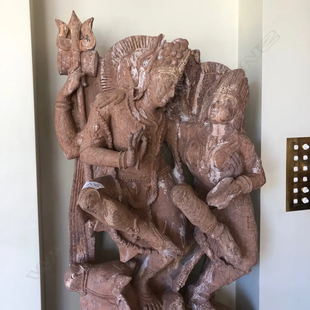LGE INDIAN CARVED FLOOR STANDING SCULPTURE... Image 1++