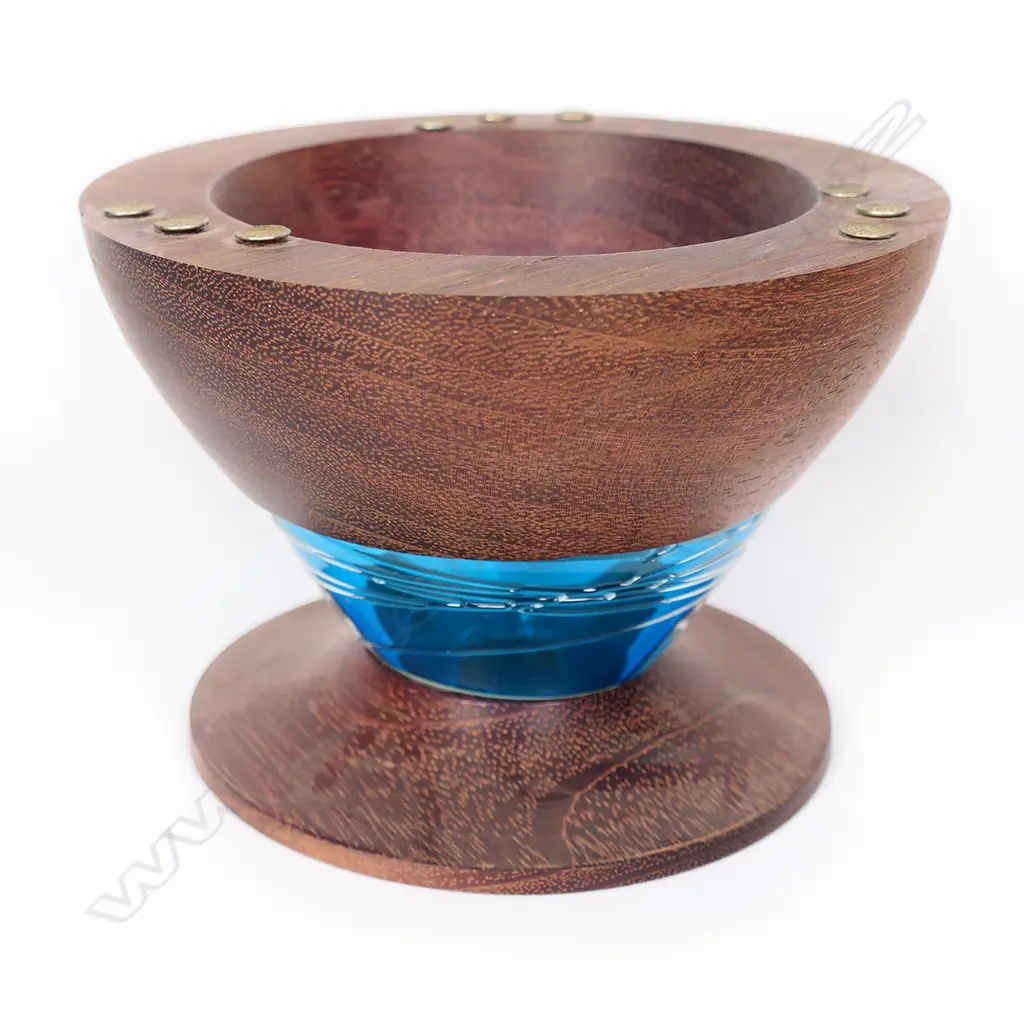 Don Coutts ‘Purquise’ (wood and glass bowl) Image 1++