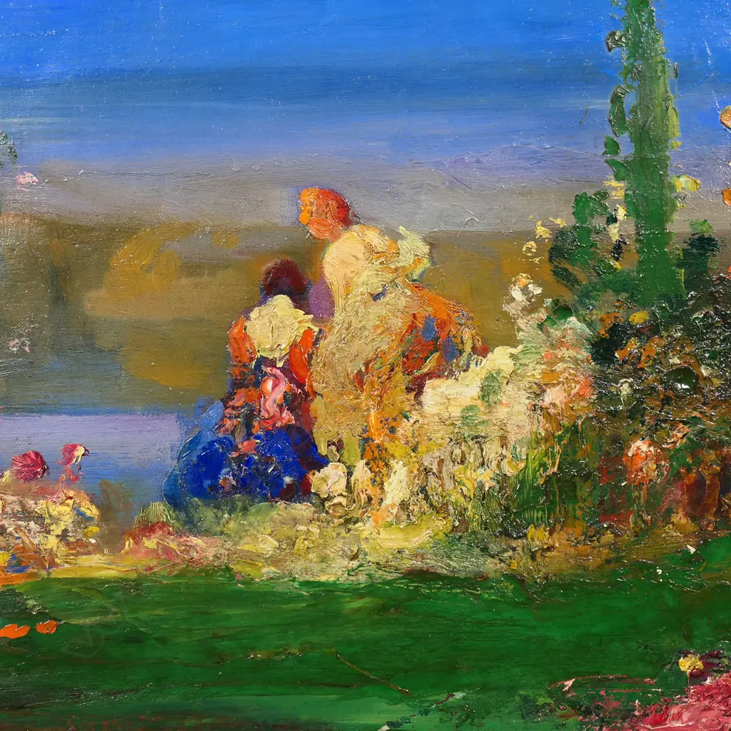 Thomas Edwin Mostyn (UK 1864-1930) ‘Figures in an Enchanted Garden’ Image 1++