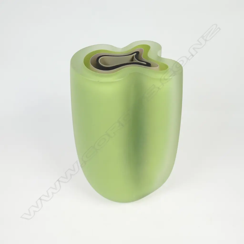 Dominic Burrell heavy layered art glass vase, Image 1++