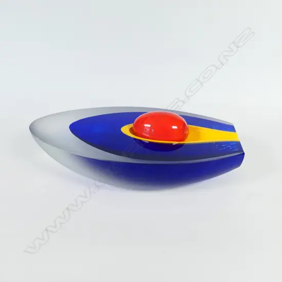 Giovanni glass half pod form sculpture,