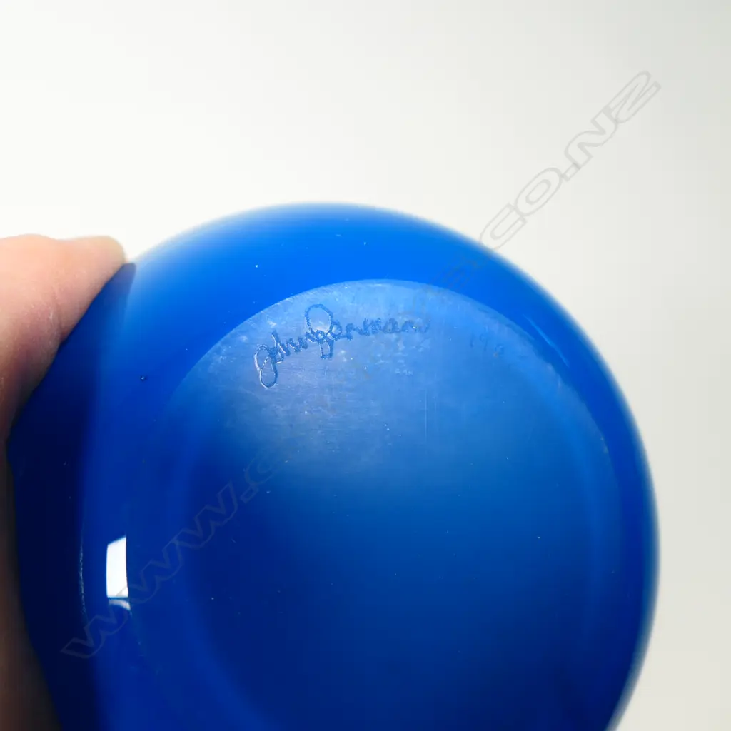 John Penman 1997 blue art glass vase, Image 1++