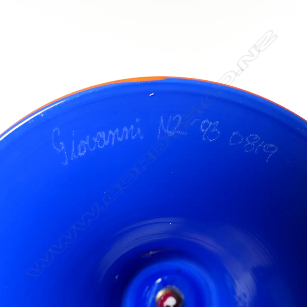 Four art glass coloured goblets, Image 1++