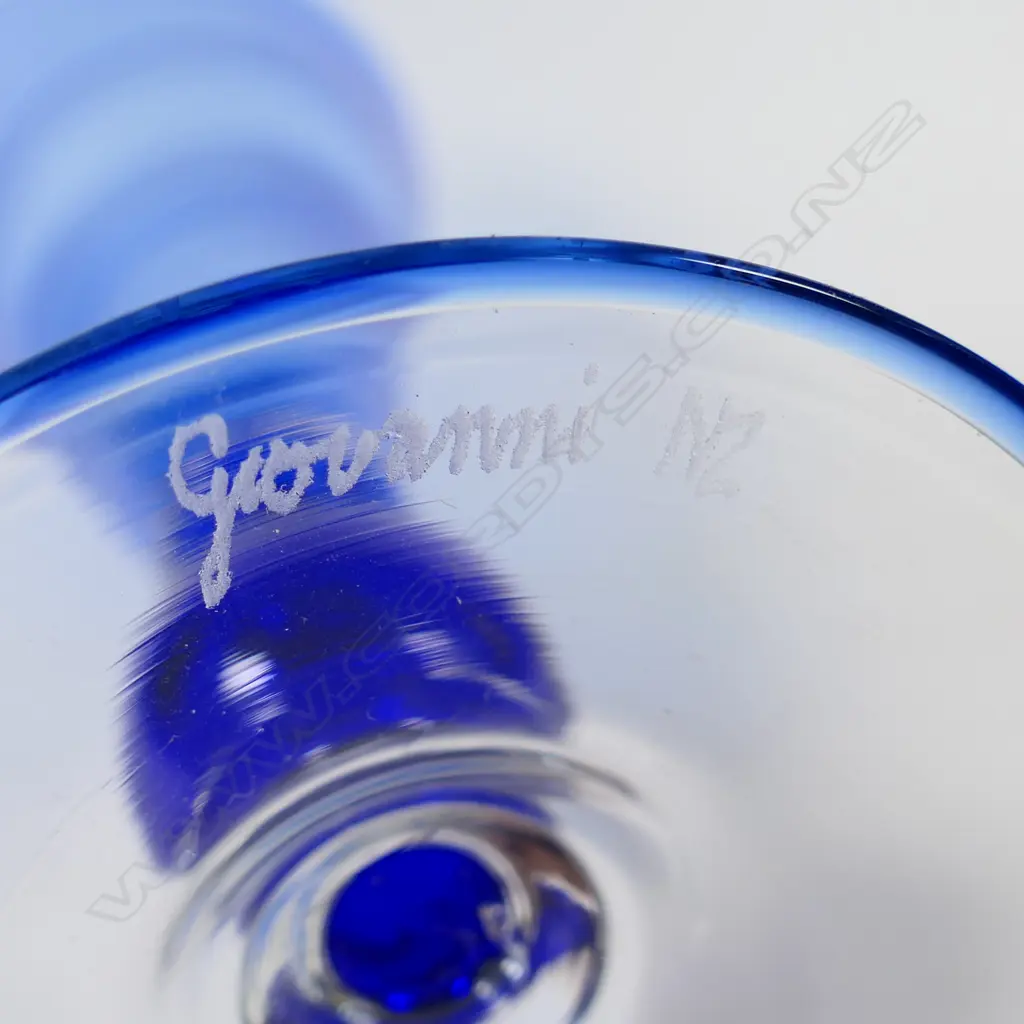 Four art glass coloured goblets, Image 1++