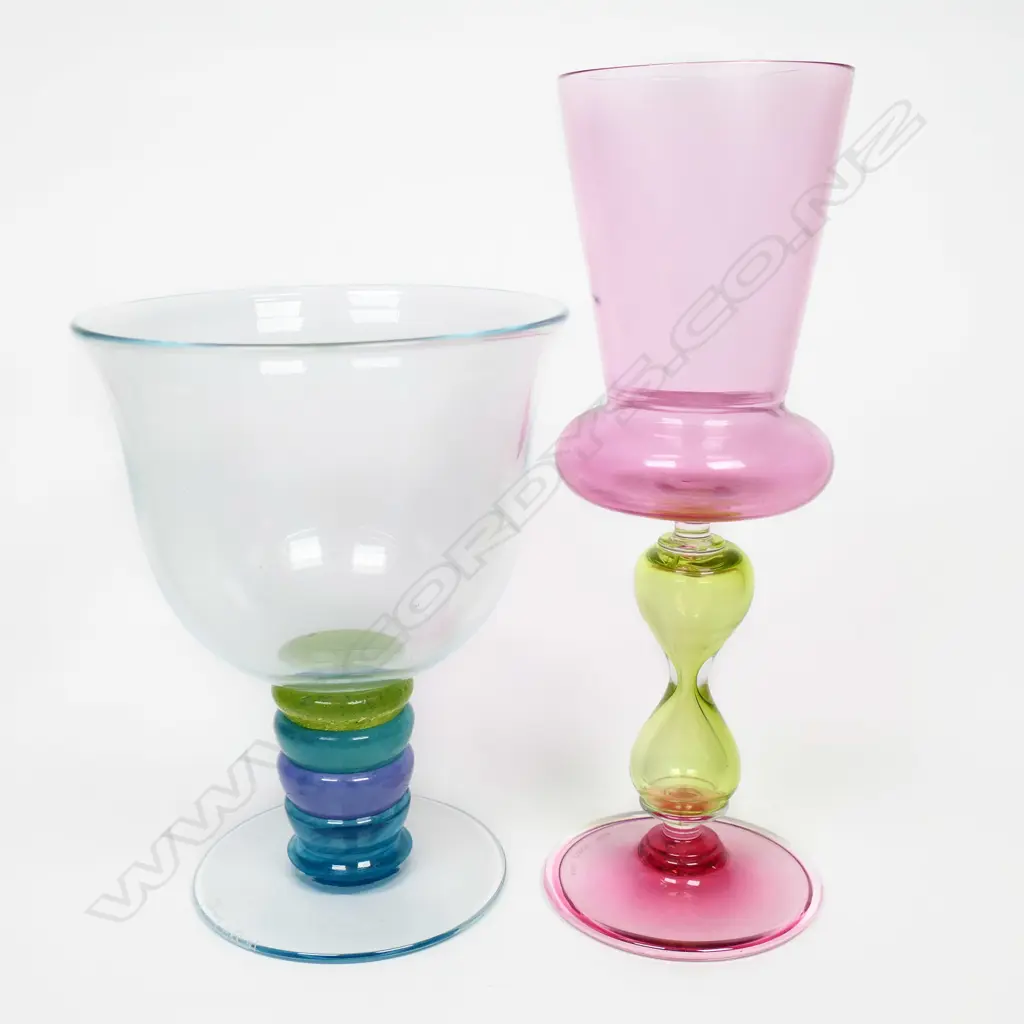 Two art glass goblets, Image 1++