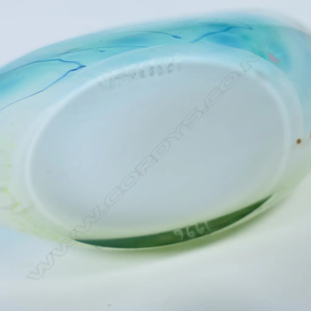 Mike McGregor art glass flattened vase, Image 1++