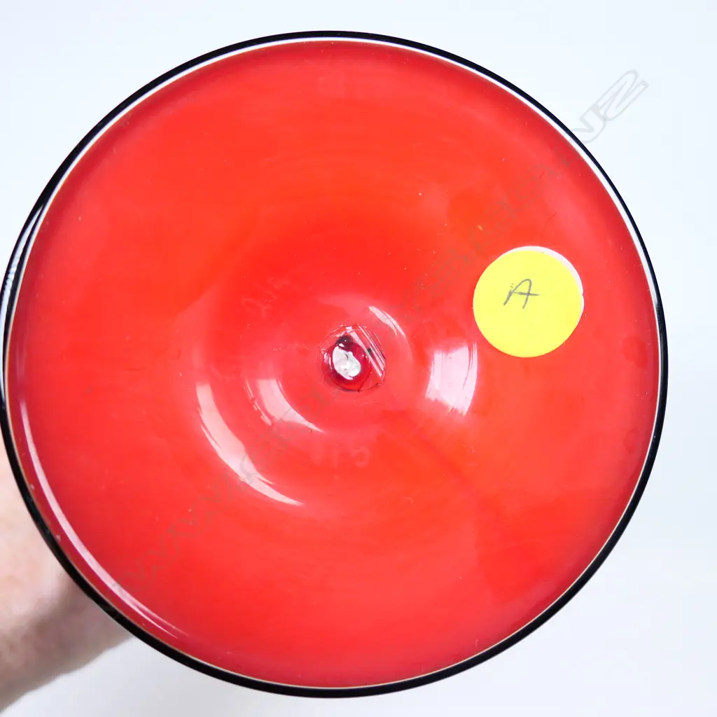 An art glass pedestal trumpet vase, Image 1++