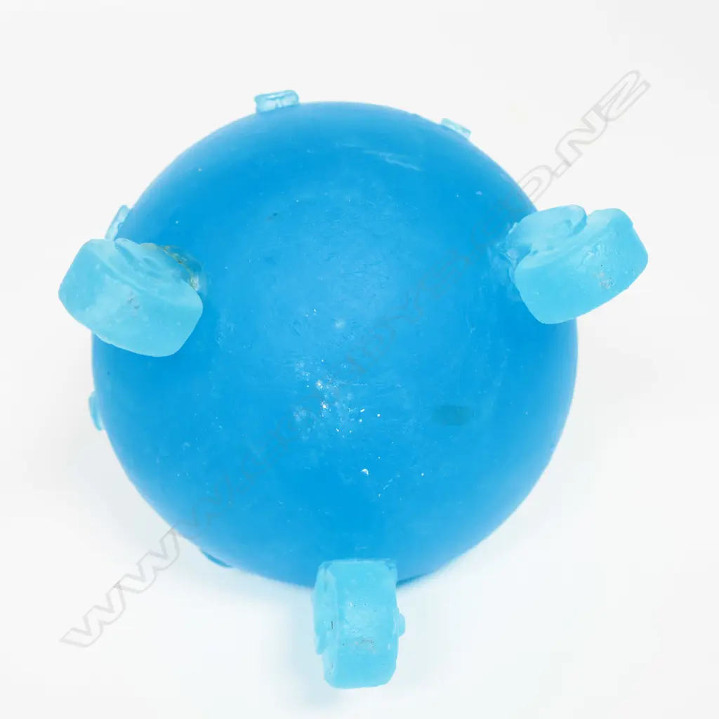Glass artist unknown cast blue glass sculpture, Image 1++