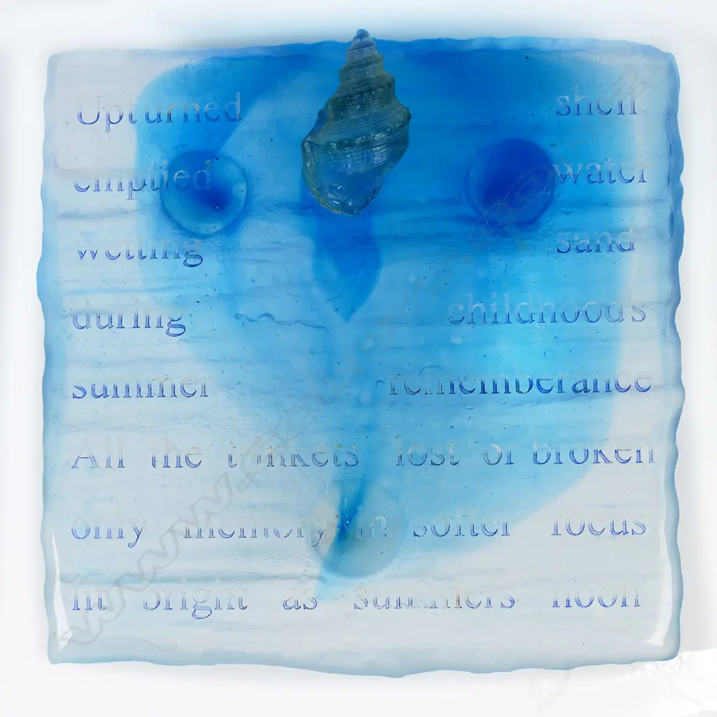 Artist unknown cast glass plaque form sculpture, Image 1++