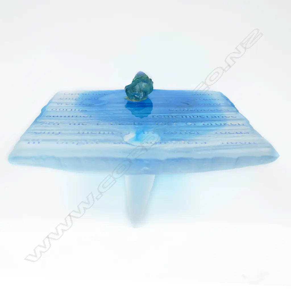 Artist unknown cast glass plaque form sculpture, Image 1++
