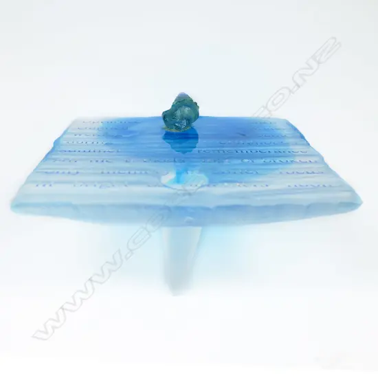 Artist unknown cast glass plaque form sculpture,