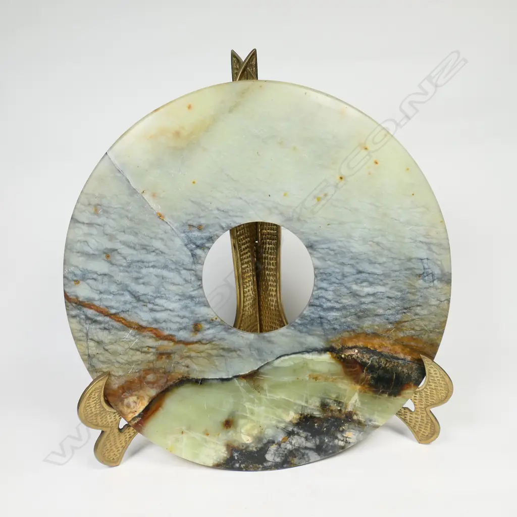 A large agate carved pi disc, Image 1++