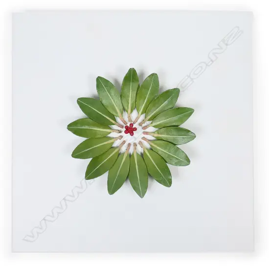Elizabeth Thompson painted bronze leaf rosette,