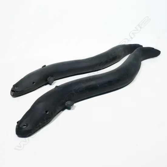 Two Steve Fullmer large pottery eels (tuna),