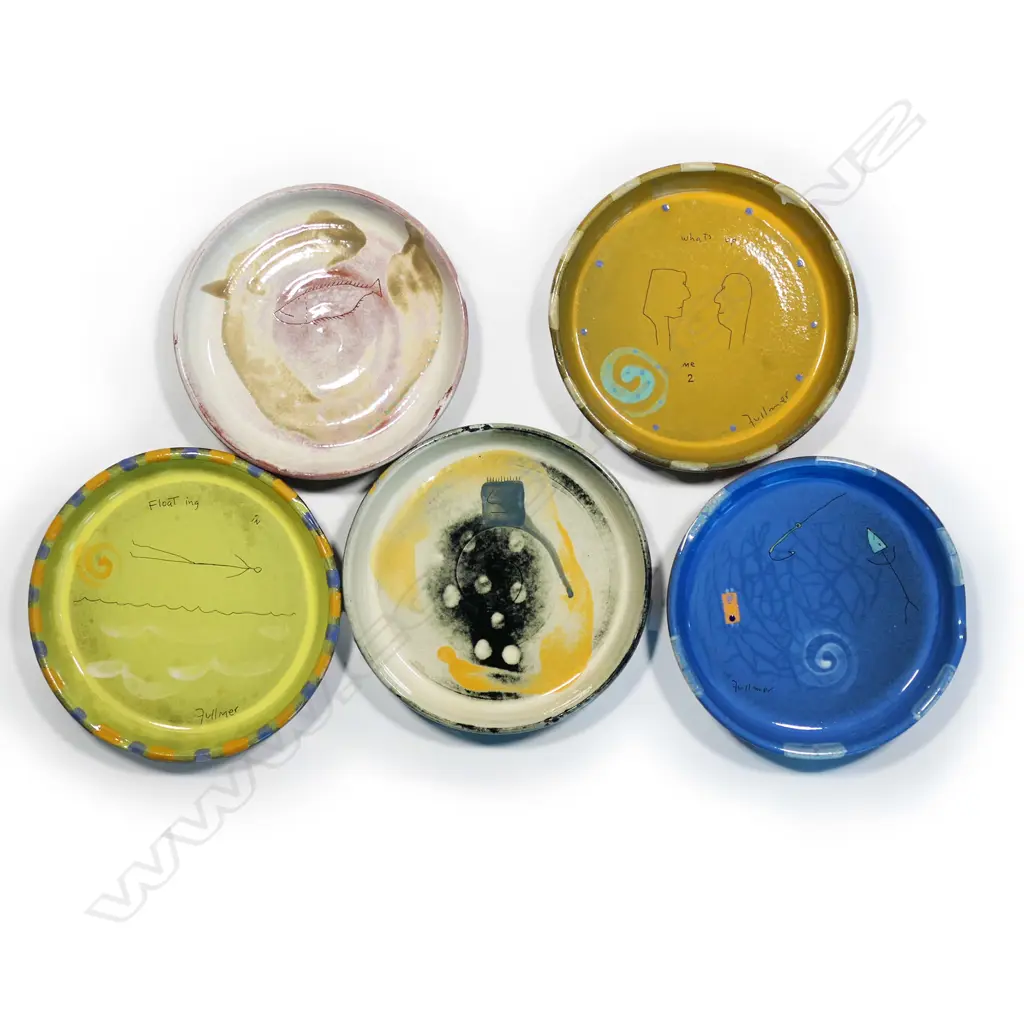 Five Steve Fullmer high sided plates, Image 1++