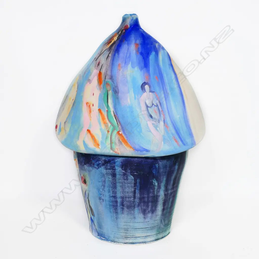 Anne Rush painted Steve Fullmer large pottery sculpture, Image 1++