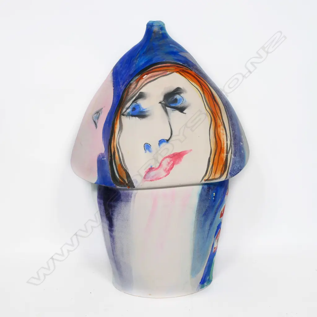 Anne Rush painted Steve Fullmer large pottery sculpture, Image 1++