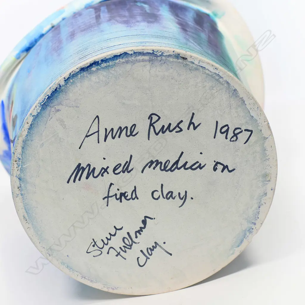 Anne Rush painted Steve Fullmer large pottery sculpture, Image 1++