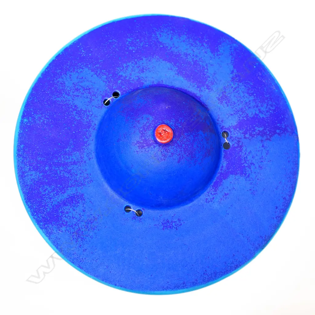 NZ studio pottery blue planetary hanging form, Image 1++