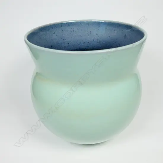John Parker pottery pale turquoise glazed vase,