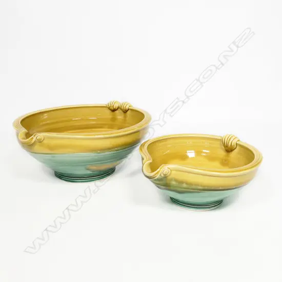 Two Van der Putten pottery pouring bowls,