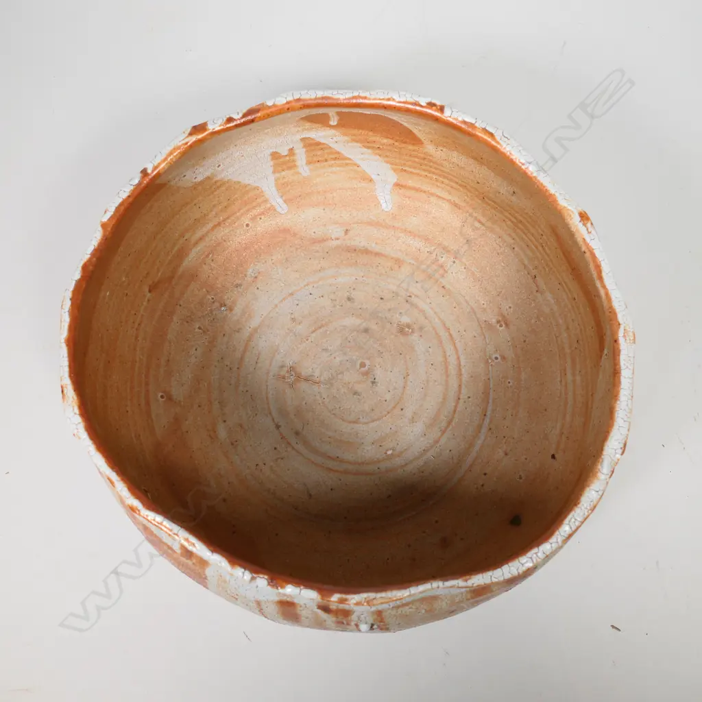 Elena Renker large and impressive shino glaze bowl, Image 1++